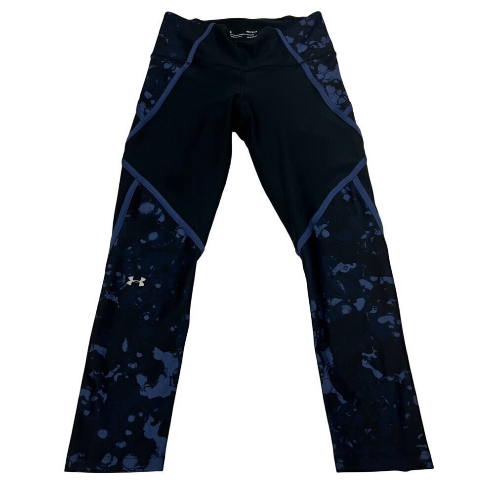 Under Armour Cropped Leggings Black/Blue Size Medium